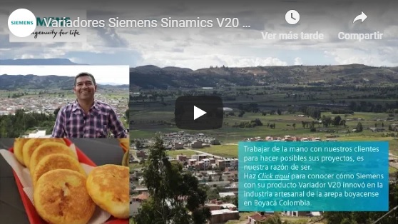 Variadores SIEMENS en la producción de arepas en Boyacá